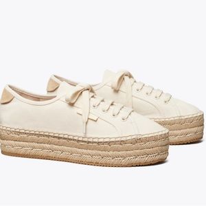 Tory Burch Cream Seaside Oxford Espadrille Sneaker